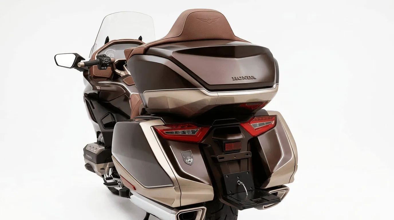 Honda Gold Wing с установленной откидной рамкой — вид сзади